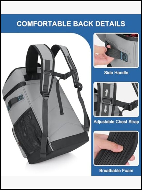 Insulated Cooler Backpack 2 Compartments Leak Proof 25L 36 Cans Hiking Camping